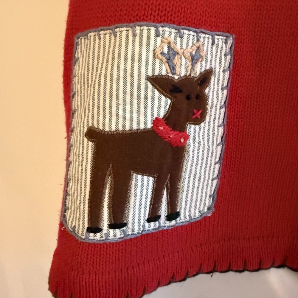 VINTAGE Christmas Sweater Vest | Patchwork Snowmen, Trees & Reindeer | Size M - Picture 8 of 9